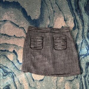 SOLD LOFT Black and White Tweed Mini Skirt